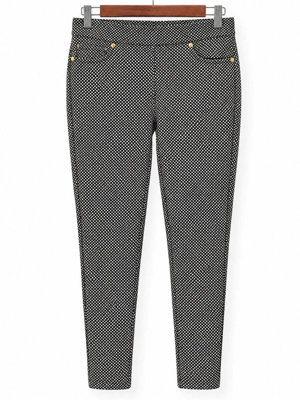 Micheal Kors Black and White Polka Dot Skinny Jeggings- Womens